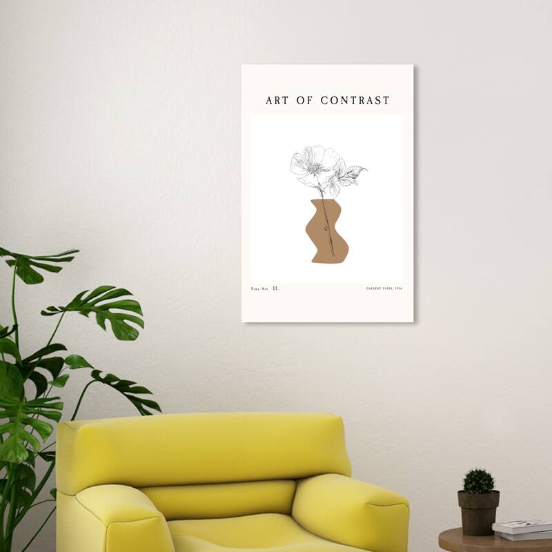 Wynwood Studio Canvas Floral and Botanical Floral Art of Contrast White and Modern & Contemporary Wall Art Canvas Print - 30 x 20