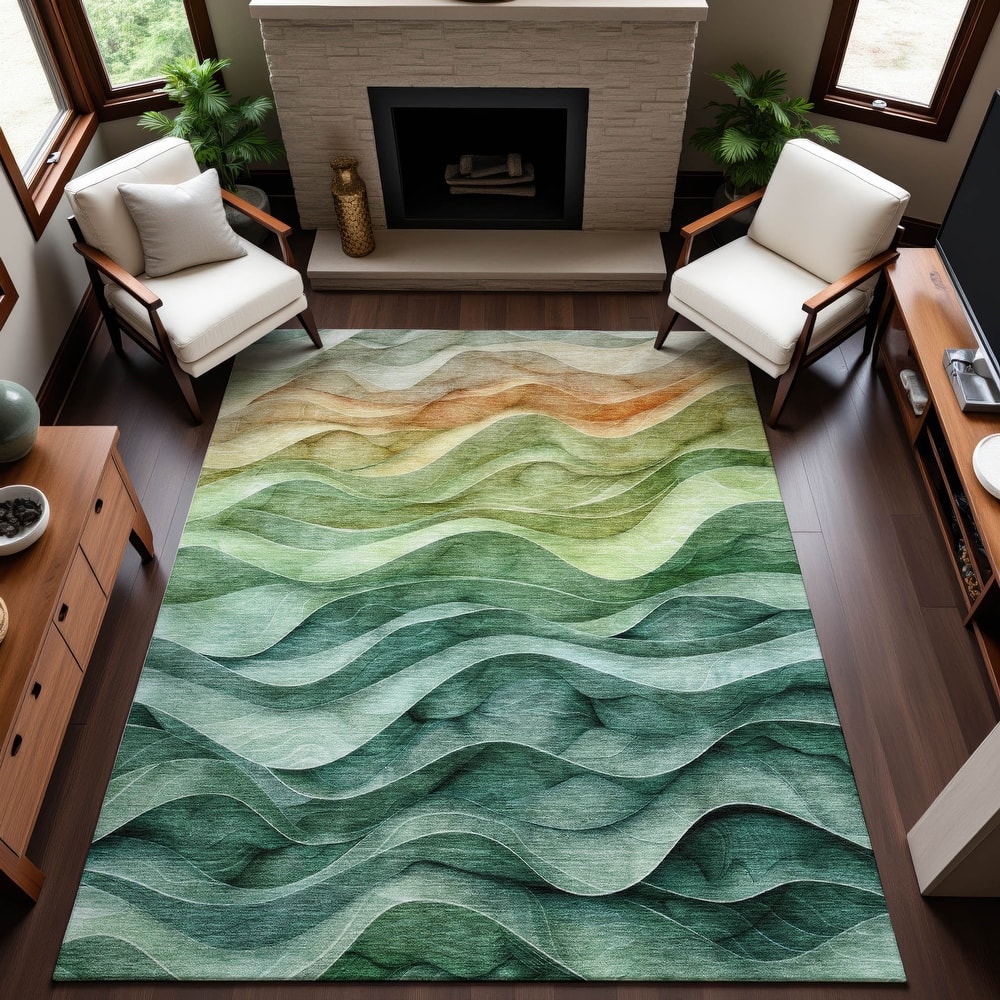 Premium Washable Super Soft Modern Waves Mayfield Rug