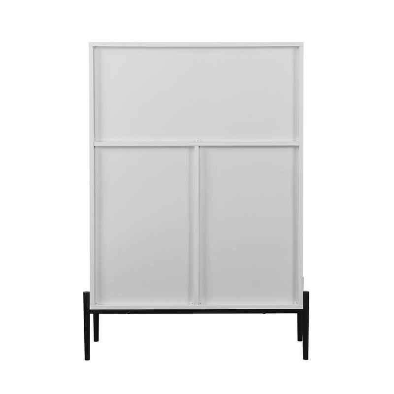 Wood Sideboard with 3 Drawers and Glass Door
