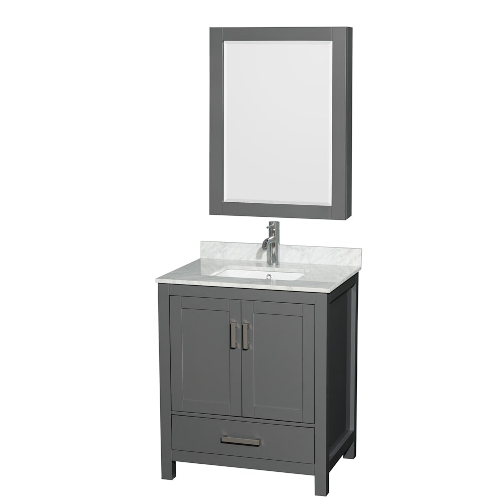 Wyndham Collection Sheffield Single Vanity Set, Medicine Cabinet