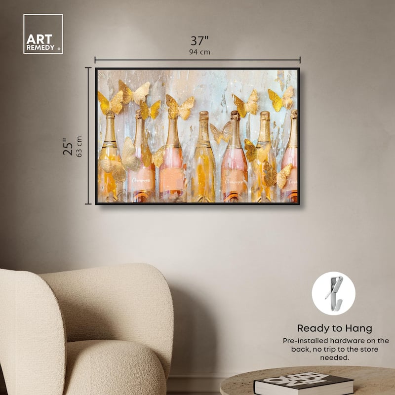 Golden Bright Campagne Line Canvas by Art Remedy