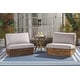 preview thumbnail 2 of 10, SAFAVIEH Outdoor Patio Furniture Dune Lounge Chair (Set of 2) - 33"W x 34"D x 24"H Natural/Light Grey