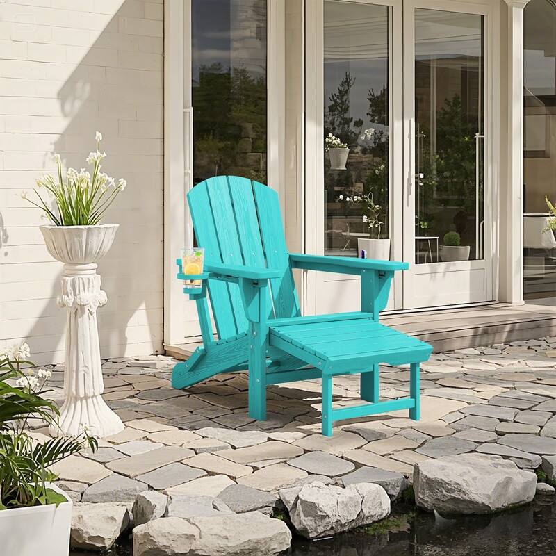 Folding Outdoor Chair with 3-Position Reclining Backrest & Telescoping Footrest