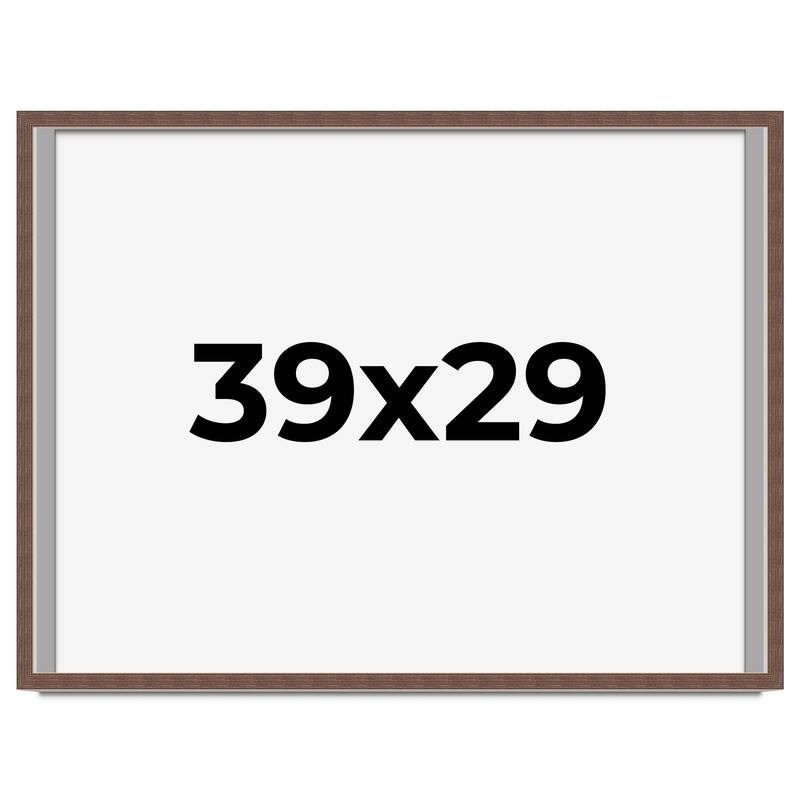 39x29 Shadow Box Frame Brown | 1.125 inches Deep Real Wood Rustic