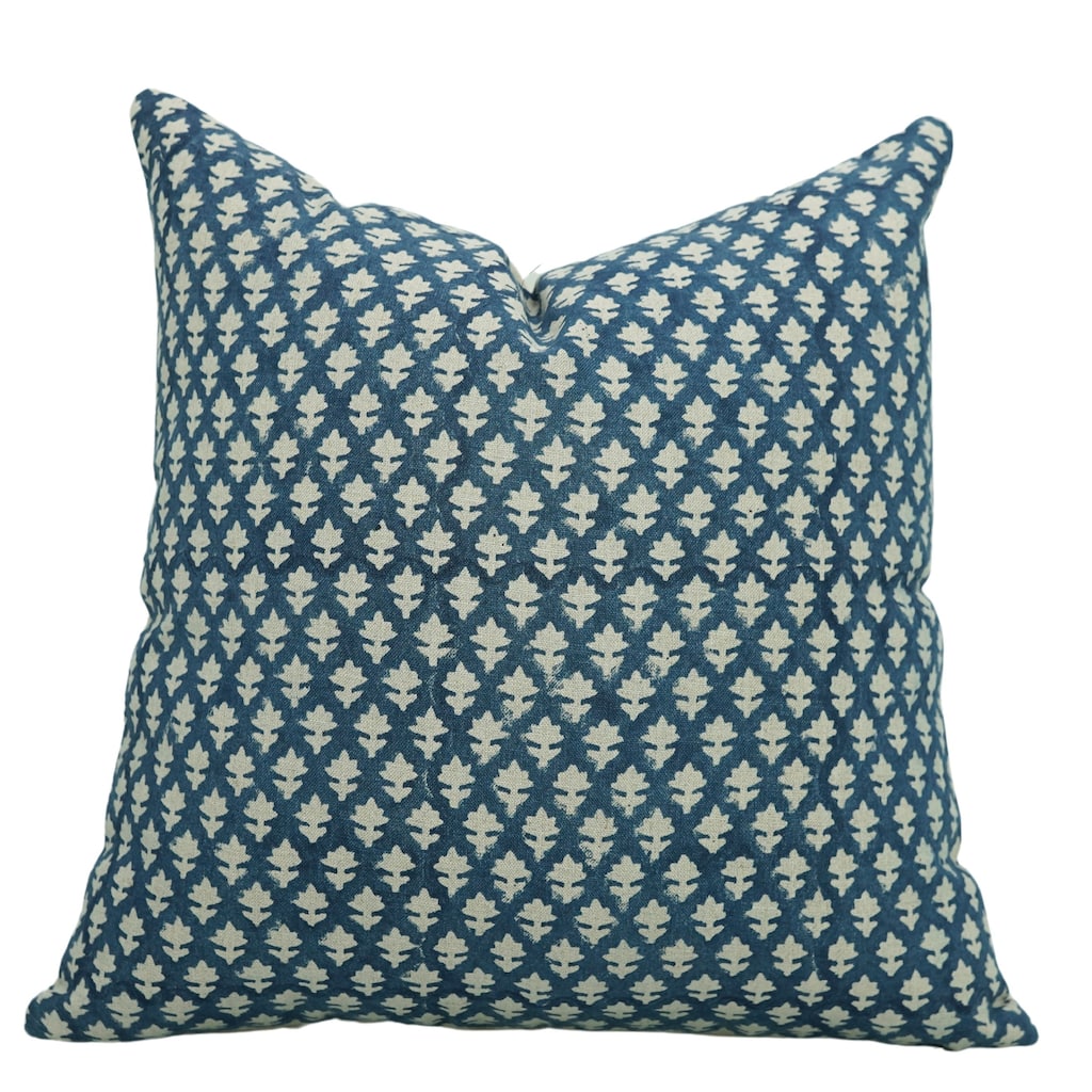 Linen Bohemian Block print pillow Cover Pink City