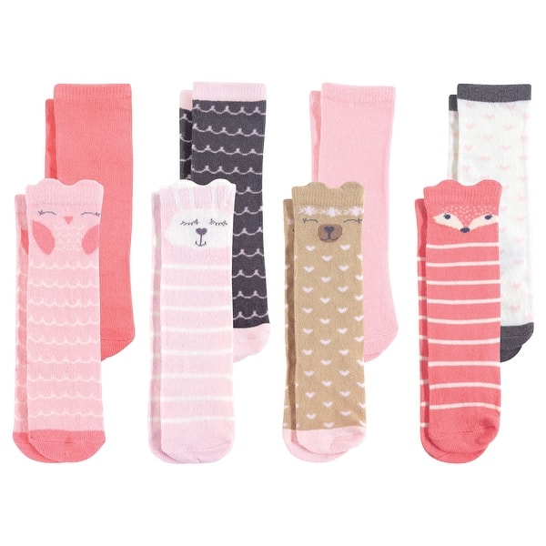 slide 1 of 1, Hudson Baby Infant Girl Cotton Rich Knee-High Socks, Forest Girl Forest Girl - 0-6 Months