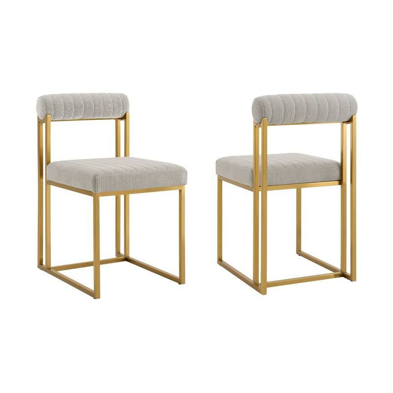 Anastasia Modern Upholstered Metal Dining Chairs - Set of 2