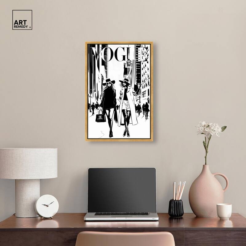 Shopping Gals Cover Canvas by Art Remedy