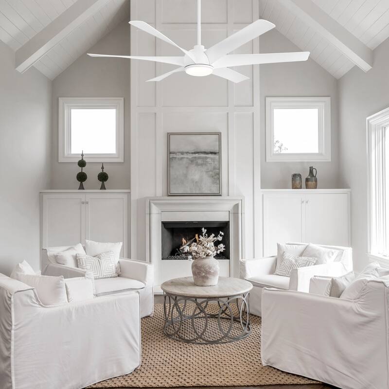 65-in Gold Large Indoor Ceiling Fan with Light Remote-6 blade