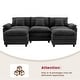 preview thumbnail 57 of 109, Modular Cloud Chenille Sectional Sofa with Ottomans, Deep Seat Convertible L-Shaped or U-Shaped Couch