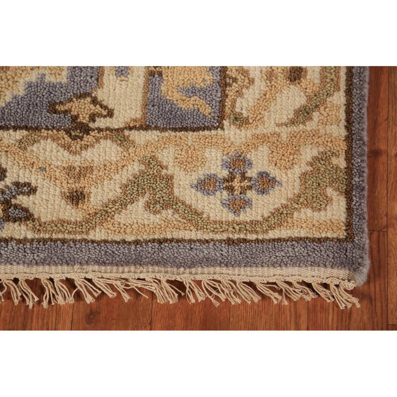 All-Over Oushak Indian Runner Rug Hand-Knotted Wool Carpet - 2'8"x 8'0"