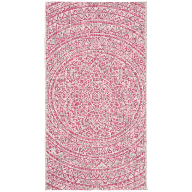SAFAVIEH Courtyard Fran Mandala Indoor/ Outdoor Waterproof Patio Backyard Rug