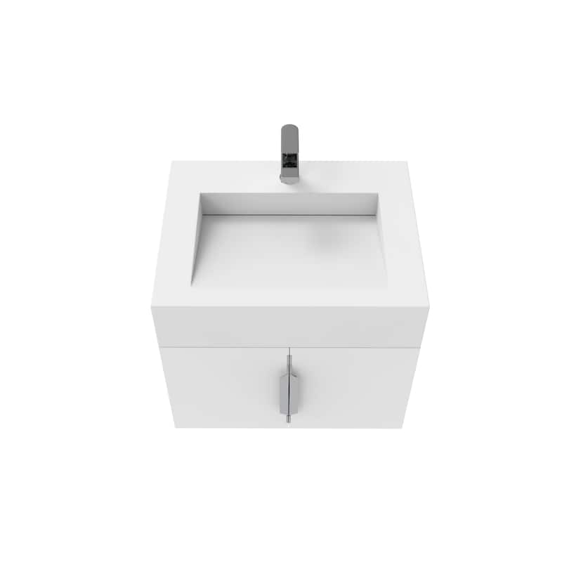 Nile 24-Inch Wall Mounted Bathroom Vanity Set w/ White Top