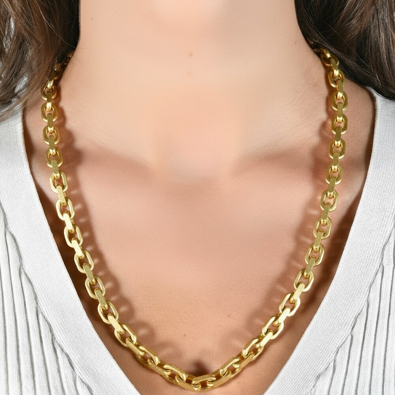 Bliss Diamond Yellow Gold Women's 24" Chain Necklace 42 Grams 8.5mm Thick