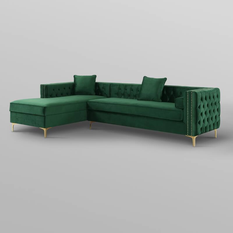 Dante Velvet Chaise Sectional Sofa