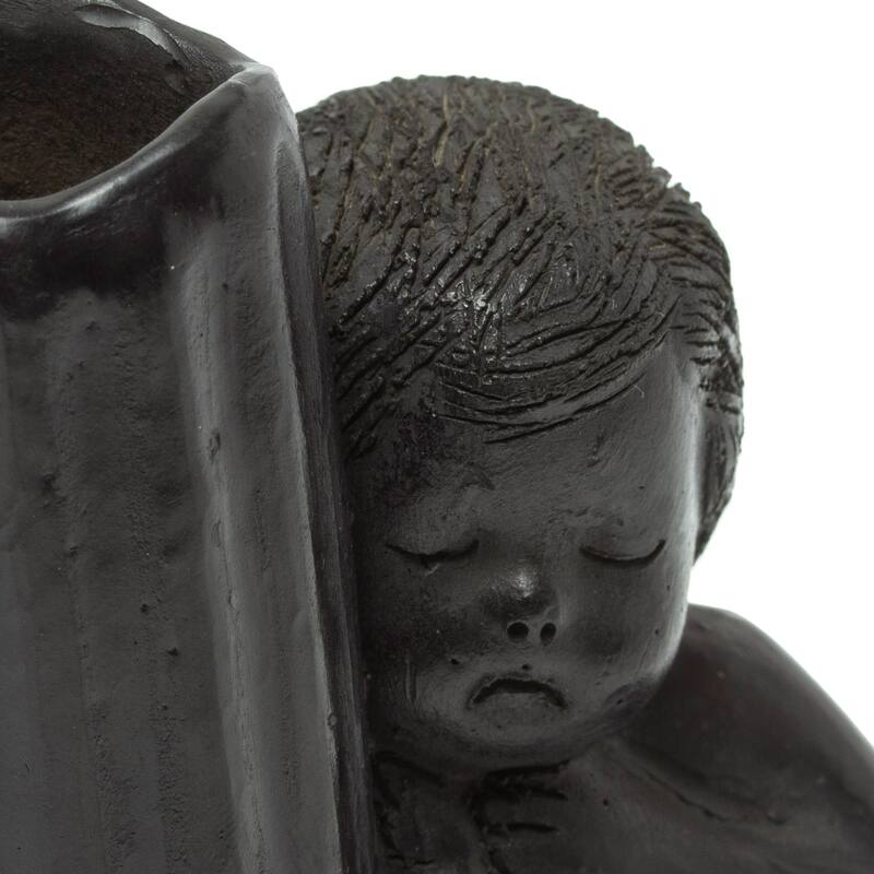 Novica Handmade Sleeping Angel Ceramic Taper Candleholder