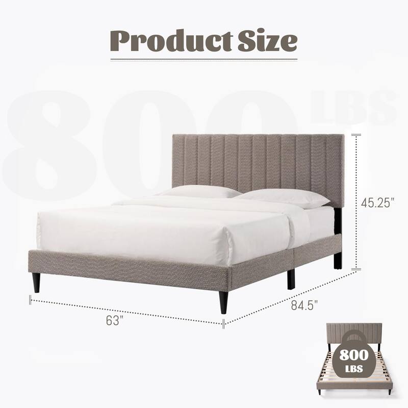Queen Size Upholstered Platform Bed