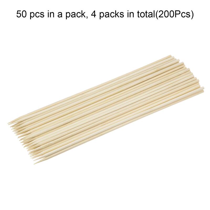 200pcs Bamboo Skewers Sticks 14 Inch 5mm Dia Natural Wooden Cocktail Picks - 14"