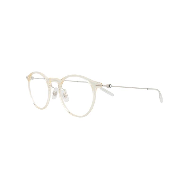 Montblanc Round-Frame Injection Optical Frames - Beige Silver Transparent