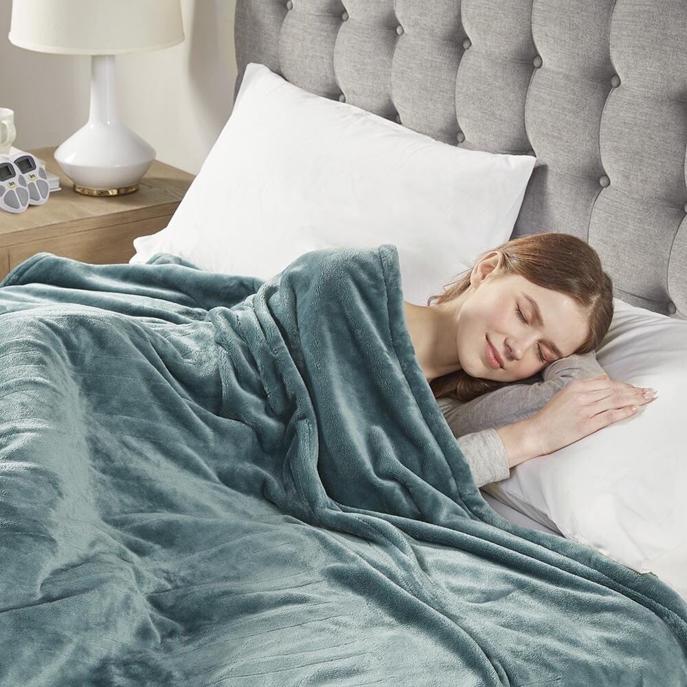 King Ultra Soft Heated Blanket Teal 100 x 90