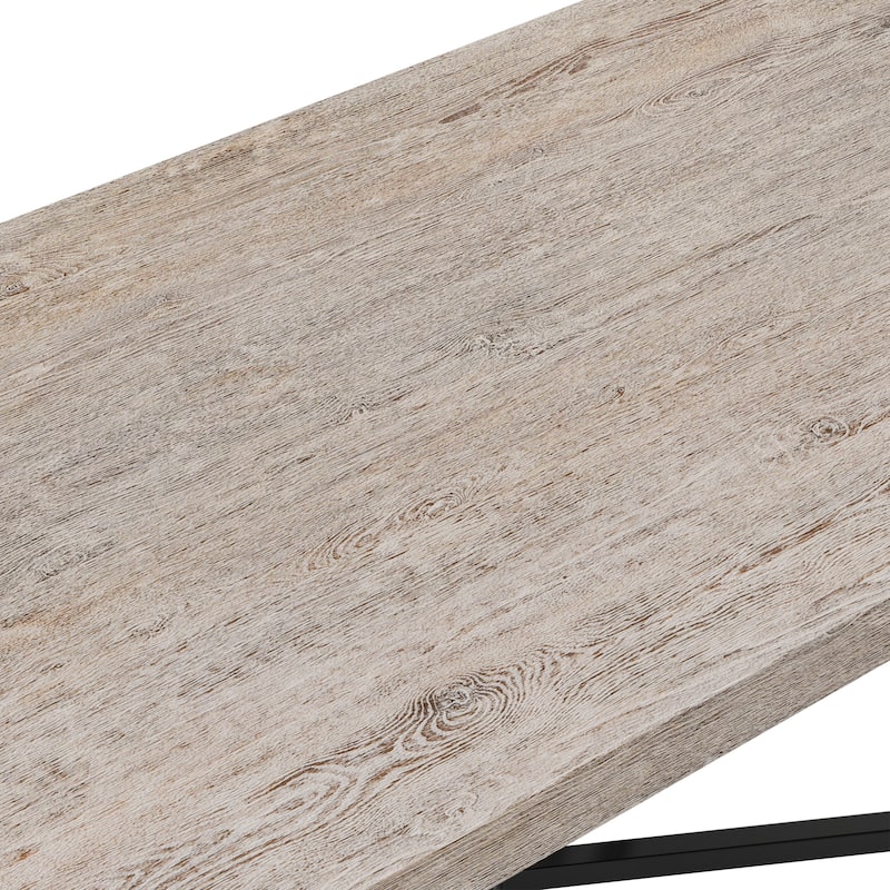 Furniture of America Evrena Modern Black 84-inch Solid Wood Dining Table