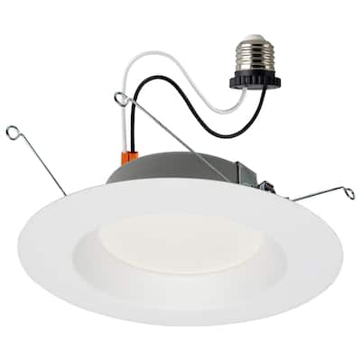 12.5 Watt LED Downlight Retrofit 5-6" 5000K 120 Volts Dimmable White Finish