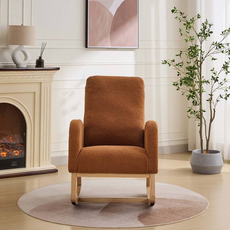 27.2"W Rocking Chair with High Back and Side Pocket