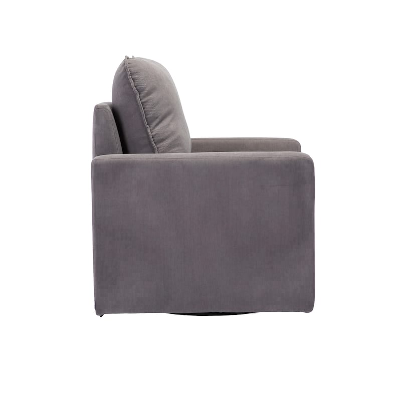 Velvet Upholstered 360 Degree Swivel Accent Sofa Chair with a pillow