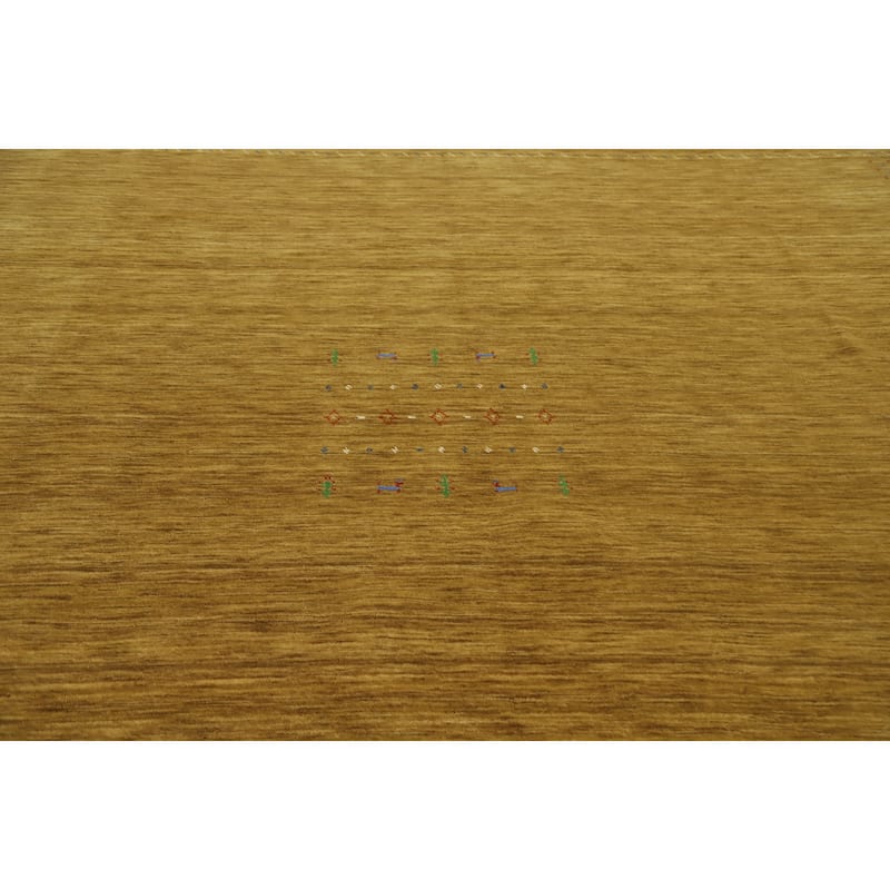 Hand Knotted Oriental 100% Wool Carpet Tribal Animal Pictorial Yellow & Gold Gabbeh Area Rug - 11' 10'' X 11' 10''