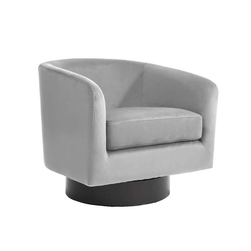 360-Degree Swivel Round Barrel Velvet Armchair Accent Chairs