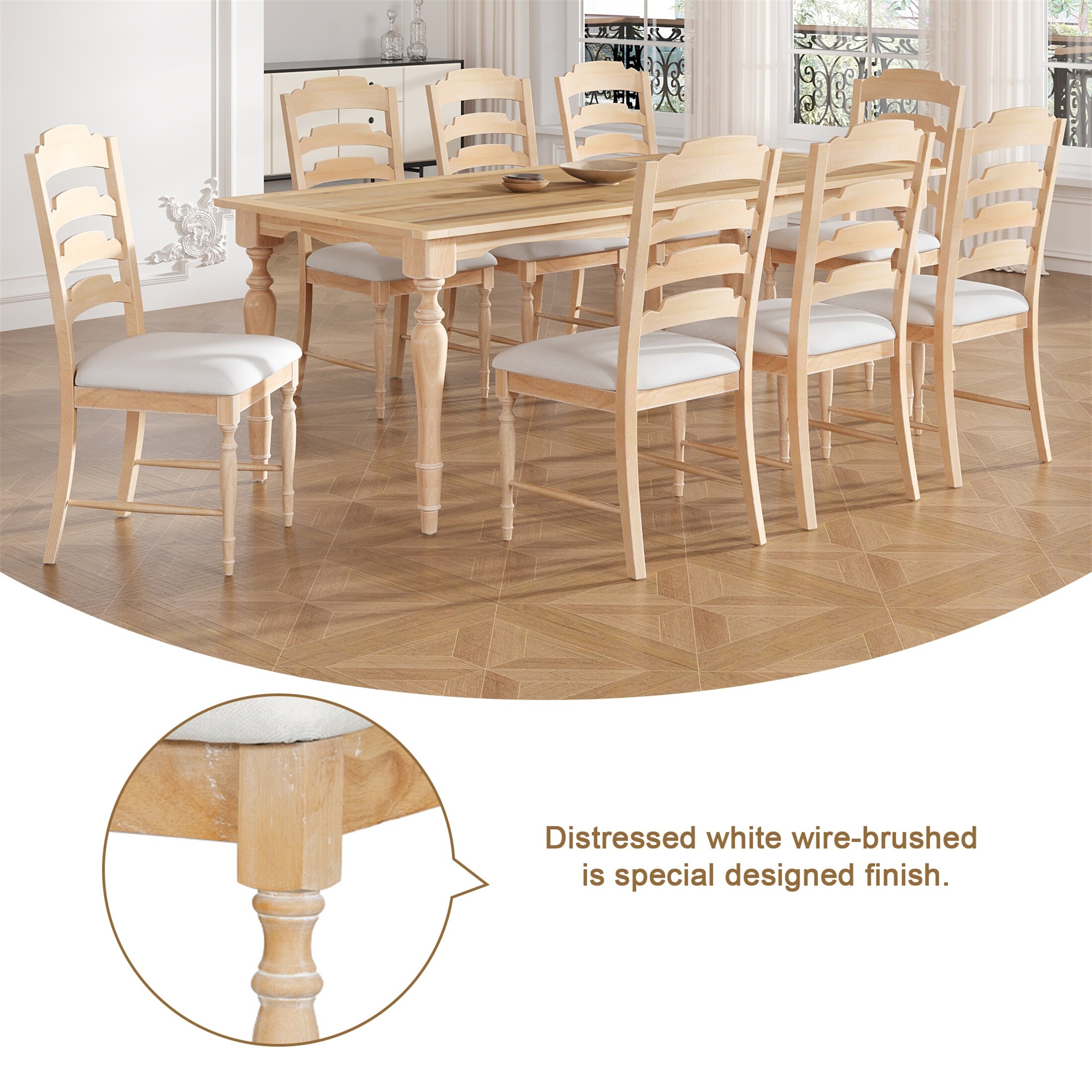 9-Piece Extendable Dining Table Set - Bed Bath & Beyond - 41892735