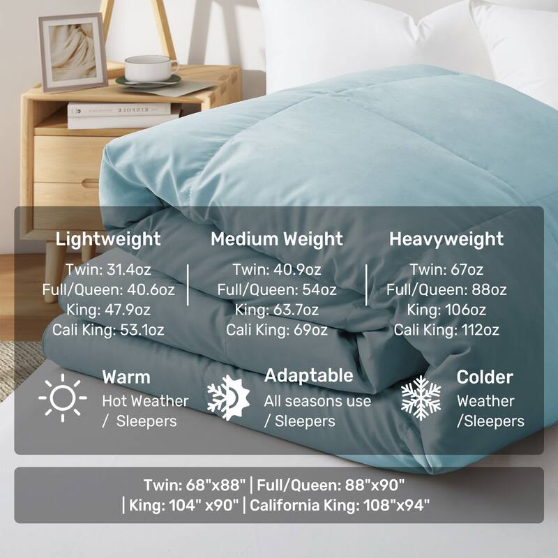 Lightweight Premium White Goose Down Comforter Duvet Insert for Summer
