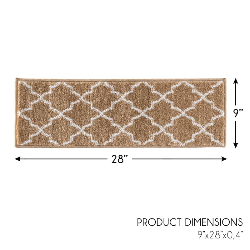 SUSSEXHOME Geometric Stair Treads with Easy to Install Double Adhesive Tape 9" x 28"