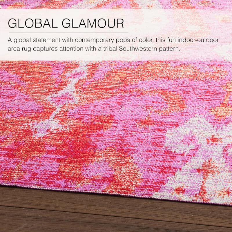 Nyla Indoor/ Outdoor Ikat Area Rug