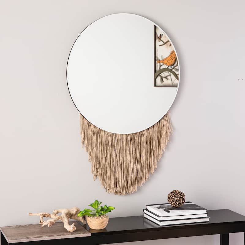 SEI Furniture Pascow Round Decorative Mirror - Natural