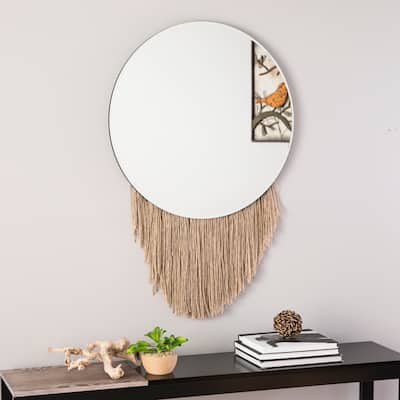 SEI Furniture Pascow Round Decorative Mirror - Natural