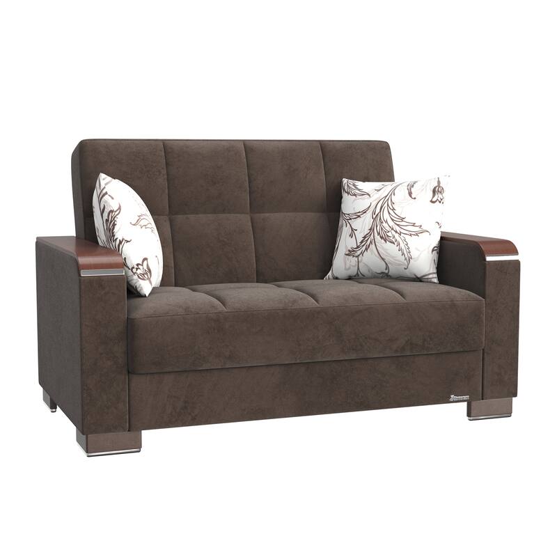Collection Upholstered Convertible Loveseat With Storage