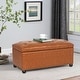 preview thumbnail 52 of 53, Adeco 35" Storage Ottoman Tufted Faux-Leather Lifted Top Bench