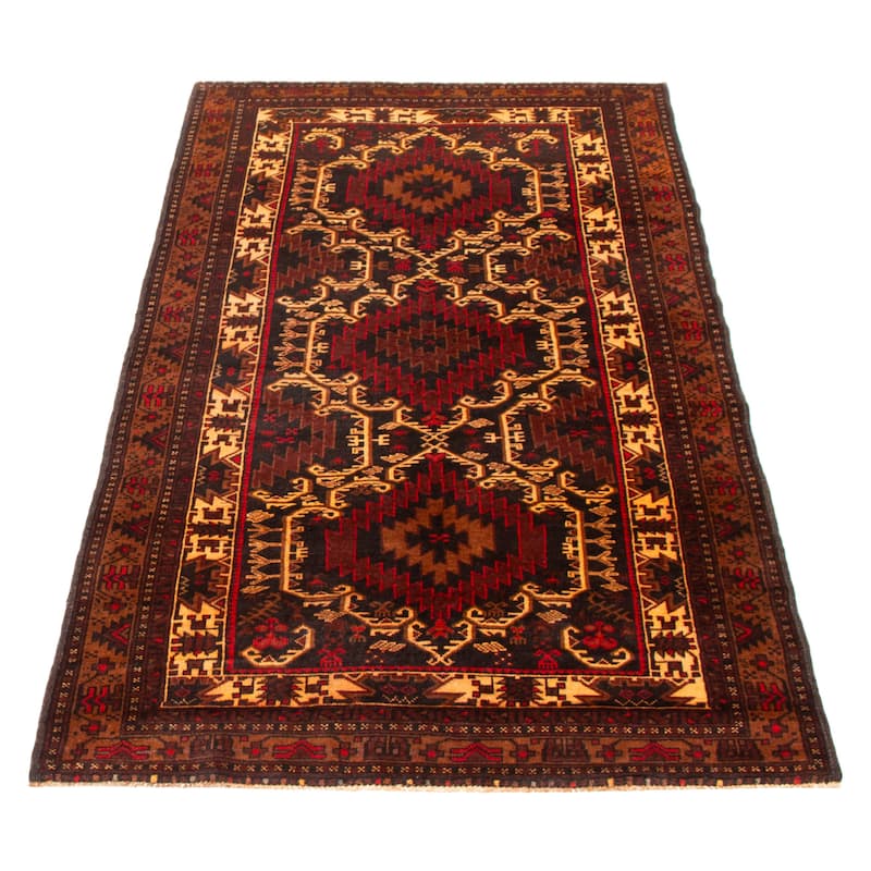 Teimani Red Rug 3'10" x 6'11" - 3'10 x 6'11