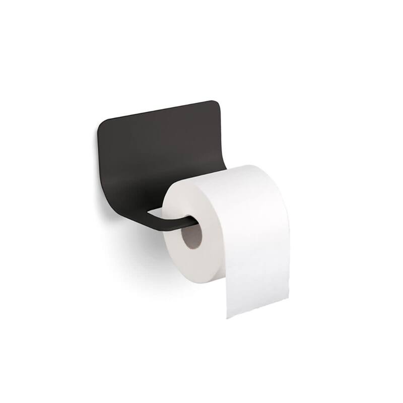 WS Bath Collections Curva Wall Mounted Toilet Paper Holder - Black