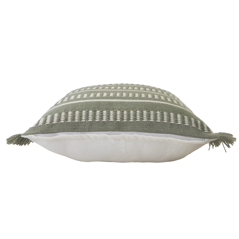 HomeRoots 24" X 24" Green Zippered Coastal Indoor Outdoor Throw Pillow - 24" x 24"