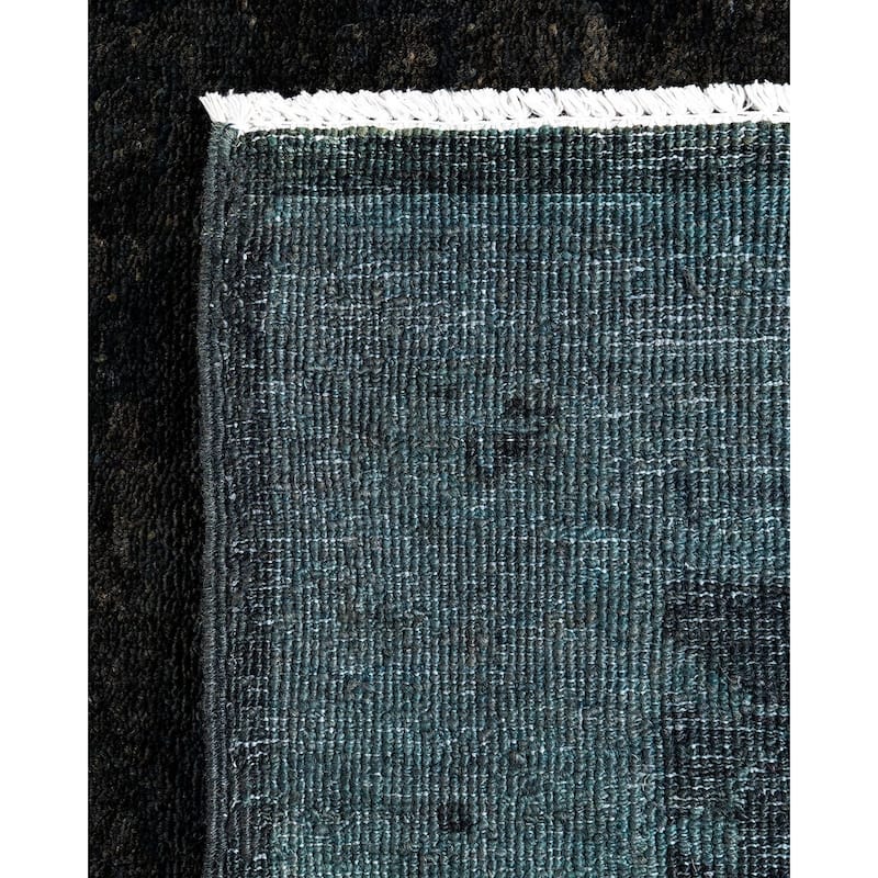 Overton Hand Knotted Wool Vintage Inspired Modern Contemporary Overdyed Brown Runner Rug - 2' 6" x 19' 5"
