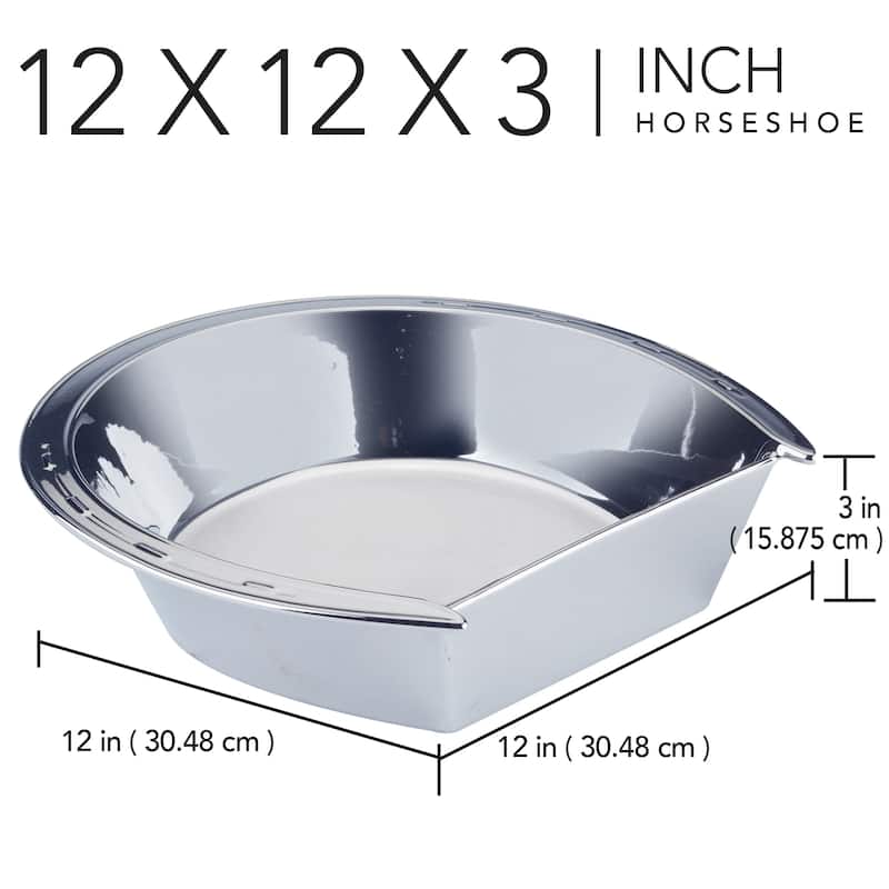 Certified International Derby Day at the Races Silver Plated 3-D Horseshoe Serving Bowl - 12" x 12" x 3"