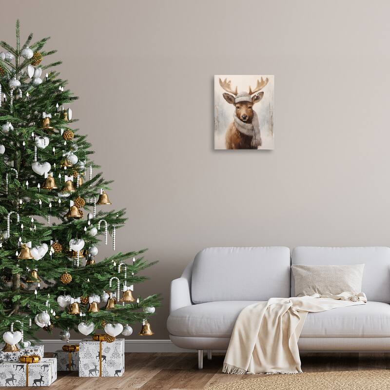 Stupell Cozy Winter Deer Fawn Canvas Wall Art Design By Arlington Prints