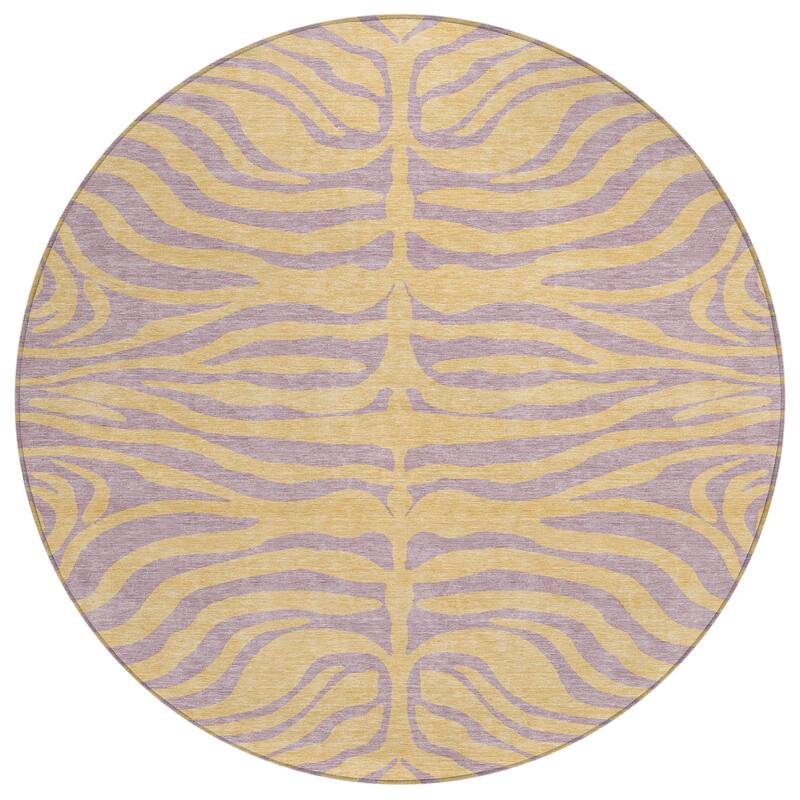 Machine Washable Indoor/ Outdoor Modern Animal Print Chantille Rug