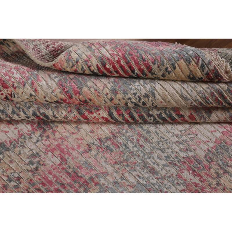 Moder / Abstract Area Rug Handmade Oriental Wool Carpet - 5'7" x 8'0"