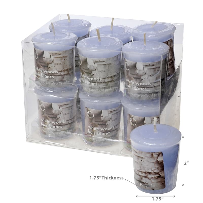 Mushroom Votive White Woods - Set of 12 - N/A