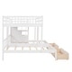 preview thumbnail 8 of 16, Triple Bunk Bed with Stairs and Storage, Full Over Twin & Twin Bunk Bed for 3, Wooden Bunk Bed