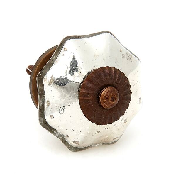 Antique Silver Mercury Glass Knobs, Pulls (Pack of 6) Bed