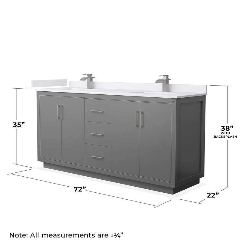 Wyndham Collection WCF1111-72D-VCA-MXX Icon 72" Free Standing Double